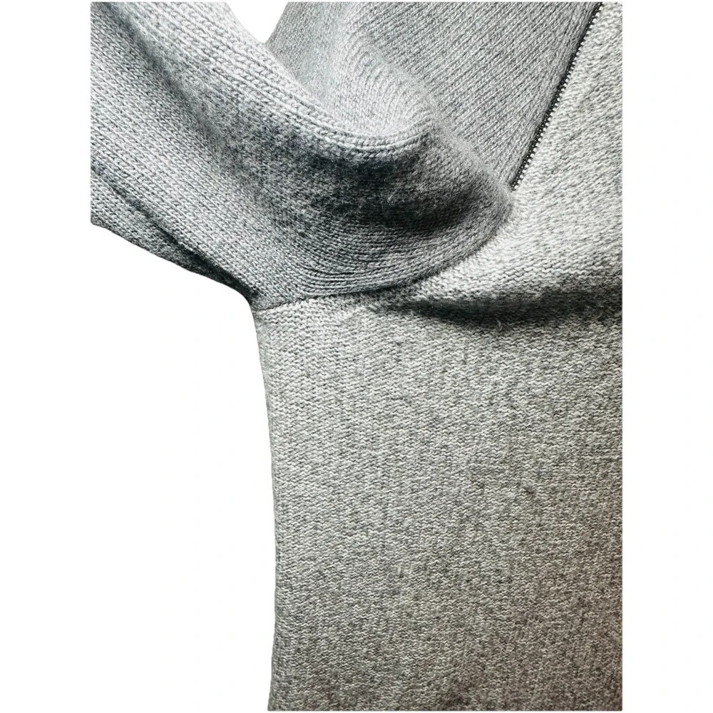 Banana Republic Women's Merino Wool Blend Gray Zipper Raglan Sweater‎ LARGE